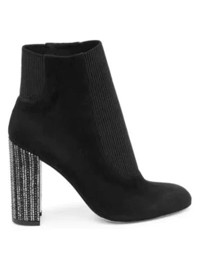 Shop René Caovilla Strass Heel Ankle Boots In Black