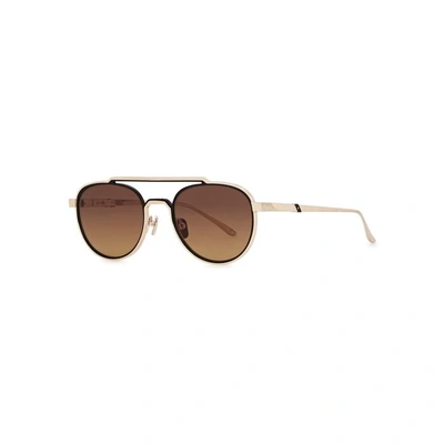 Shop Leisure Society Clairaut 18ct Gold-plated Sunglasses In Black