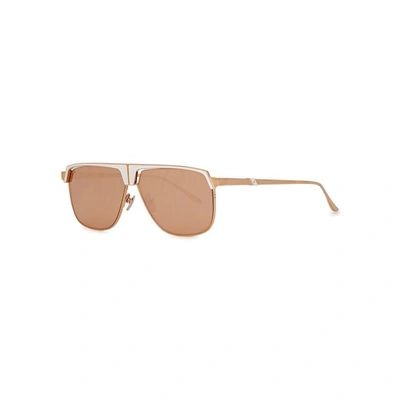 Shop Leisure Society Savoye Polarised 18ct Gold-plated Sunglasses