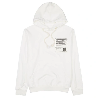 Shop Maison Margiela Stereotype Hooded Cotton Sweatshirt In Off White