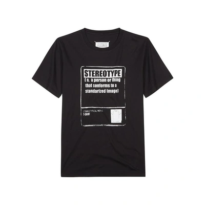 Shop Maison Margiela Stereotype Printed Cotton T-shirt In Black