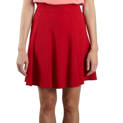Shop Tara Jarmon Wool Skirt In Red