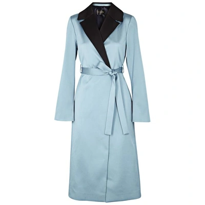 Shop Stine Goya Leanne Textured Satin Crepe Coat In Light Blue