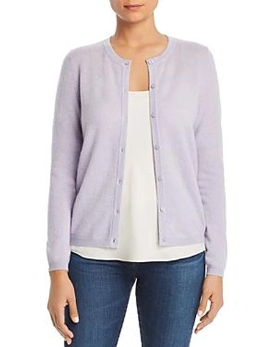 Shop C By Bloomingdale's Crewneck Cashmere Cardigan - 100% Exclusive In Marled Lilac