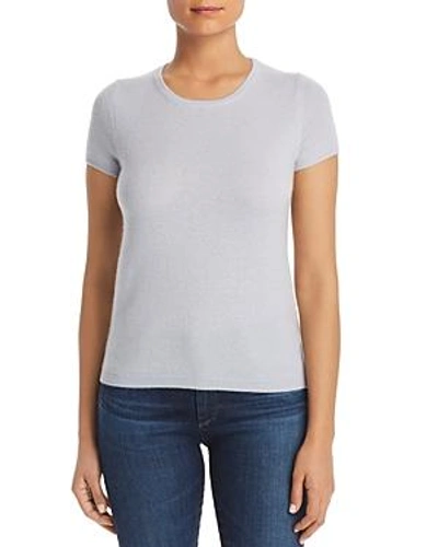 Shop C By Bloomingdale's Short Sleeve Cashmere Sweater - 100% Exclusive In Powder Blue