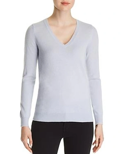 Shop C By Bloomingdale's V-neck Cashmere Sweater - 100% Exclusive In Powder Blue