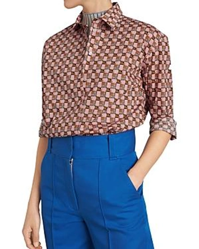 Shop Burberry Kestrel Printed Button-down Top In Pink