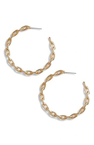 Shop Kate Spade Chain Reaction Link Hoop Earrings In Gold