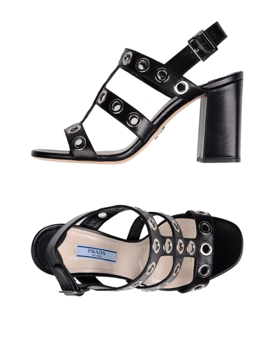 Shop Prada Sandals In Black