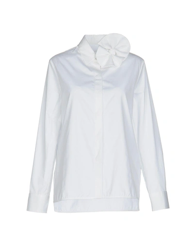 Shop Victoria Victoria Beckham Solid Color Shirts & Blouses In White