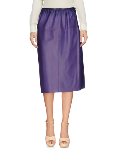 Shop Prada Knee Length Skirt In Purple