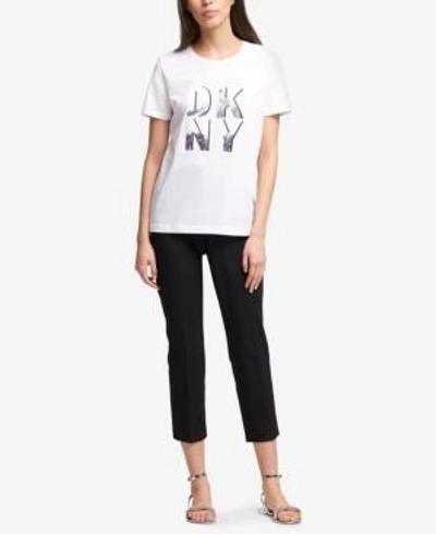 Shop Dkny Logo Graphic T-shirt, Created For Macy's In White