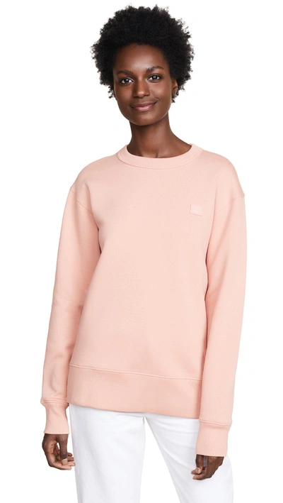 Acne Studios Fairview Face Sweatshirt In Pale Pink | ModeSens