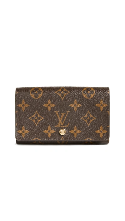 Shop Pre-owned Louis Vuitton Monogram Tresor Wallet In Brown