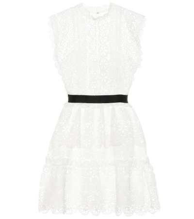 Shop Self-portrait Broderie Anglaise Dress In White