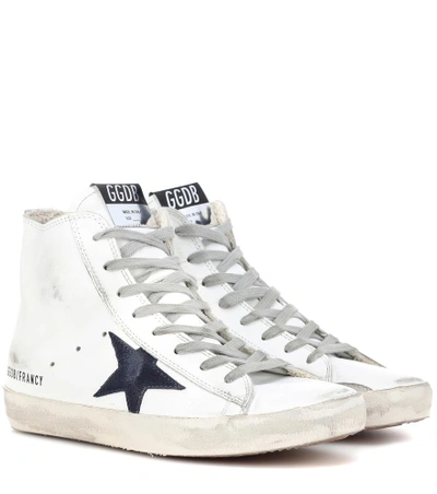 Shop Golden Goose Francy Leather High-top Sneakers In White