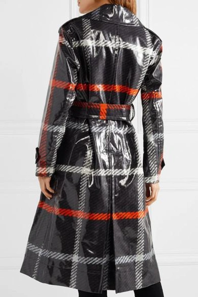 Shop Marc Jacobs Checked Coated-cotton Trench Coat In Charcoal
