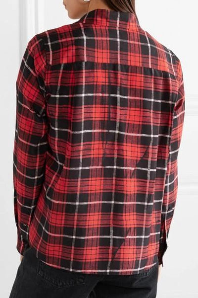 Shop Marc Jacobs Plaid Silk Crepe De Chine Shirt In Red