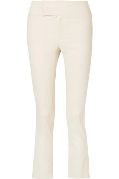 Shop Isabel Marant Ovida Cropped Cotton-blend Skinny Pants In Ecru