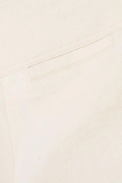 Shop Isabel Marant Ovida Cropped Cotton-blend Skinny Pants In Ecru