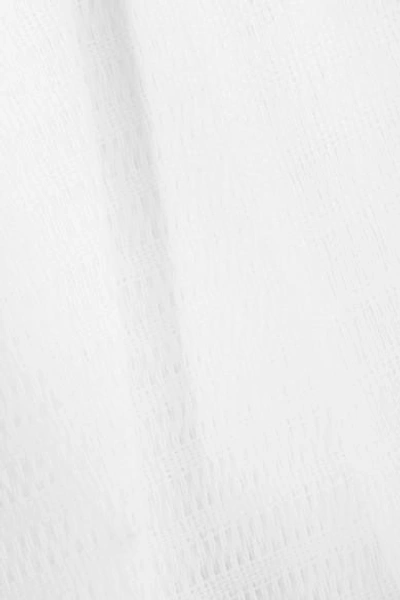 Shop Jaline Tallulah Macramé-trimmed Pointelle-knit Cotton Pants In White