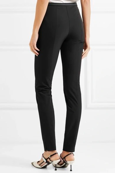 Shop Prada Stretch-twill Leggings In Black
