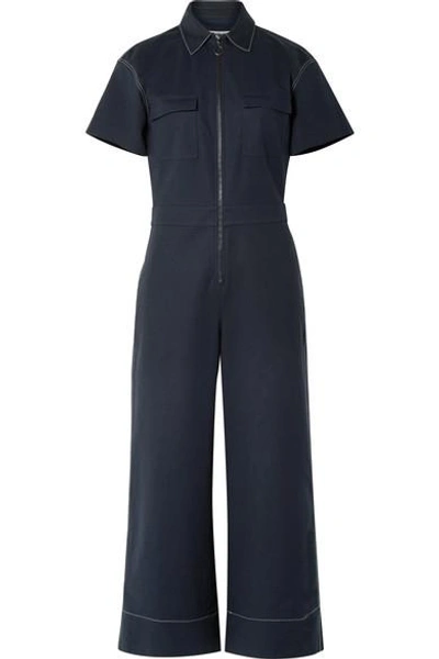 Shop Elizabeth And James Morrison Cotton-blend Jumpsuit In Navy