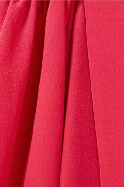 Shop Fendi Cold-shoulder Silk Crepe De Chine Mini Dress In Pink