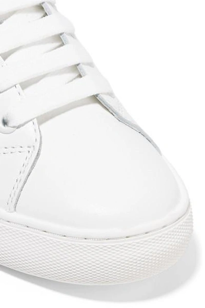 Shop Marc Jacobs Empire Appliquéd Leather And Grosgrain Sneakers In White