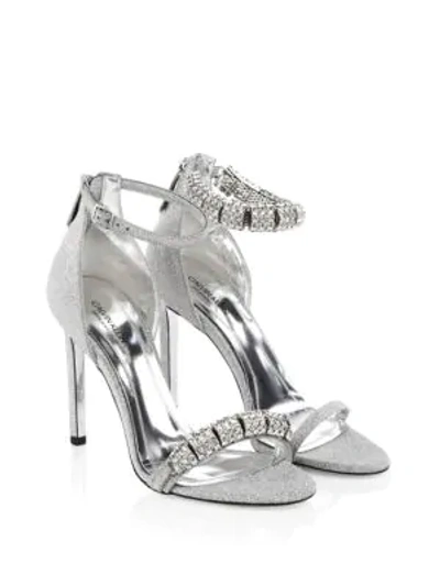 Shop Calvin Klein 205w39nyc Camelle Swarovski Crystal Stiletto Sandals In Silver