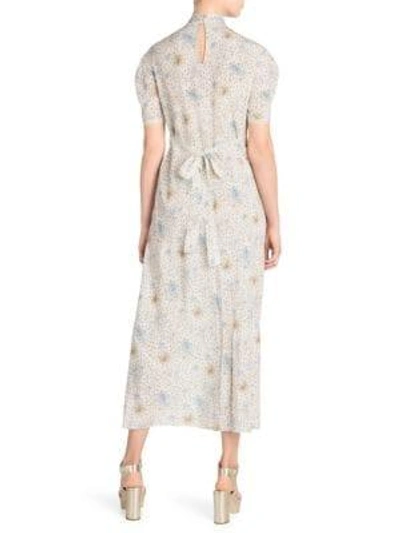 Shop Miu Miu Bow Tie Print A-line Maxi Dress In Ivory