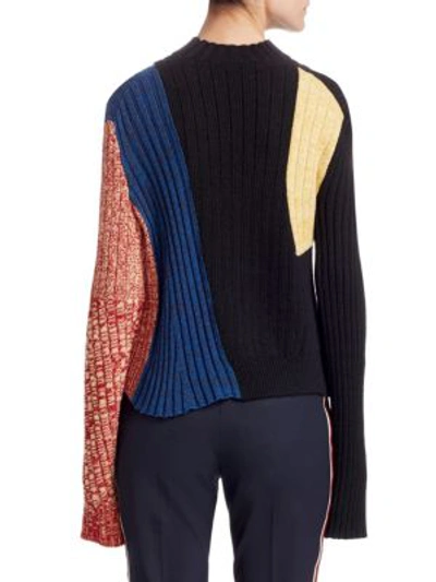 Shop Calvin Klein 205w39nyc Abstract Melange Knit Top In Black Multi