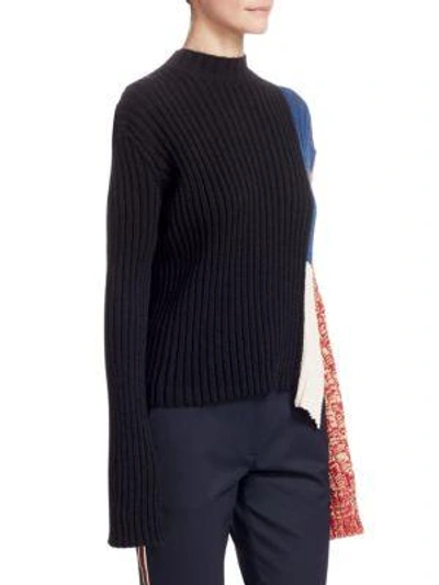 Shop Calvin Klein 205w39nyc Abstract Melange Knit Top In Black Multi