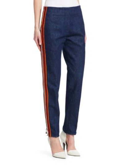 Shop Calvin Klein 205w39nyc Side Stripe Zip Jeans In Blue