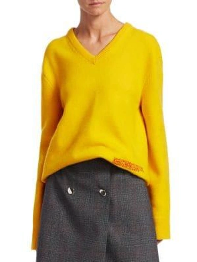 Shop Calvin Klein 205w39nyc Long-sleeve Sweater In Yellow