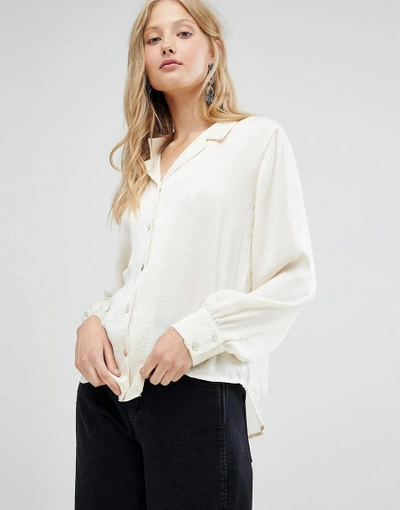 Shop Dra Margot Open Collar Shirt - White