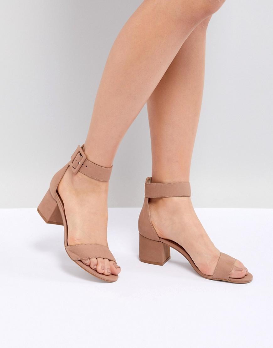 beige suede block heel sandals