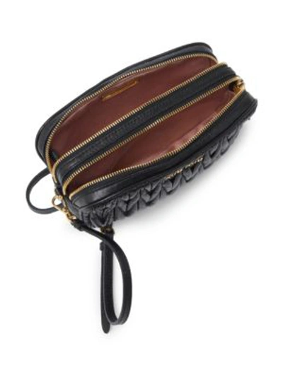 Shop Miu Miu Matelasse Leather Double-zip Crossbody Bag In Nero