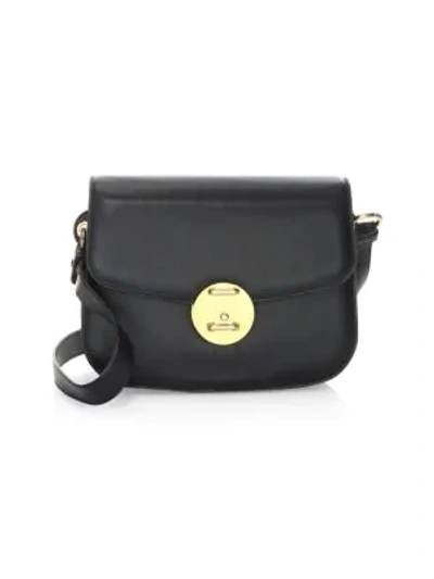 Shop Calvin Klein Small Round Leather Lock Shoulder Bag In Black