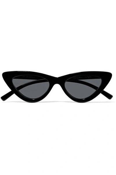 Shop Le Specs + Adam Selman The Last Lolita Cat-eye Acetate Sunglasses In Black
