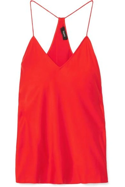 Shop Theory Silk-satin Camisole In Red