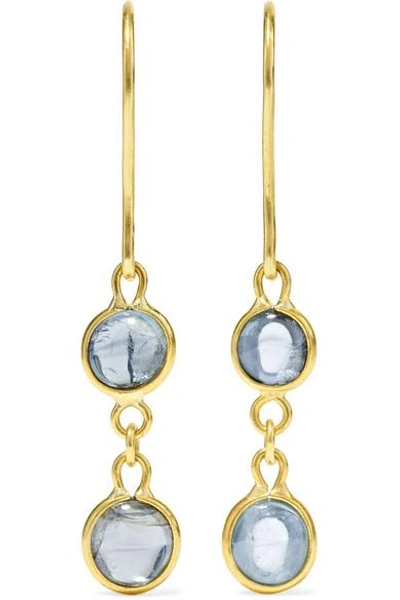 Shop Pippa Small 18-karat Gold Aquamarine Earrings