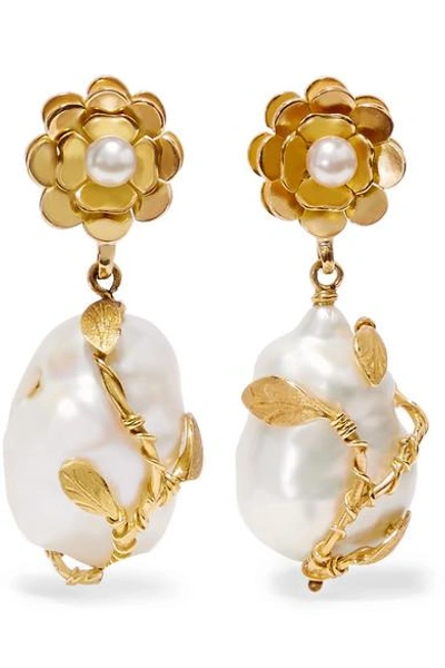 Shop Of Rare Origin Hedera Gold Vermeil Pearl Earrings
