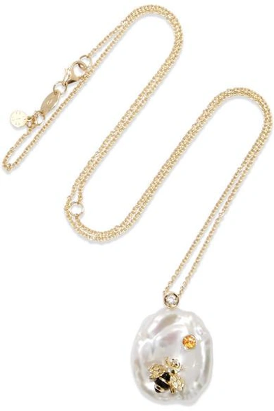Shop Of Rare Origin Bee My Honey Gold Multi-stone Necklace In White