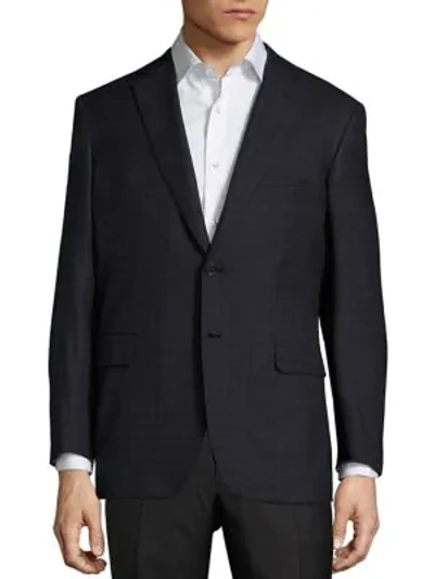 Shop Brioni Escorial Checked Wool Sportscoat In Navy