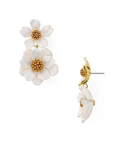 Shop Kate Spade New York Floral Drop Earrings In White/gold
