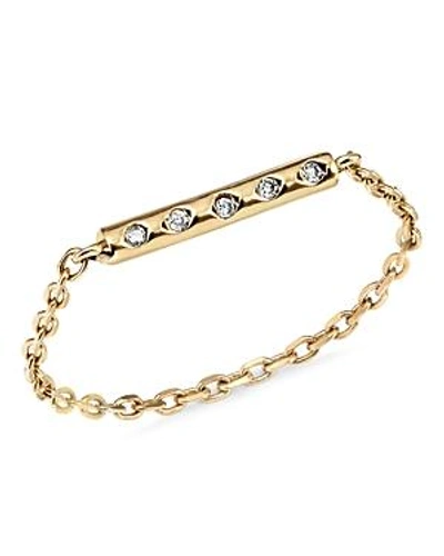 Shop Suel 18k Yellow Gold Diamond Chain Ring In White/gold