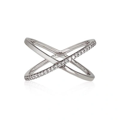 Shop Alinka Jewellery Katia Superfine Single Crossover Ring White Gold