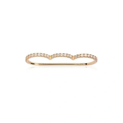 Shop Alinka Jewellery Cloud Three-finger Ring Yellow Gold