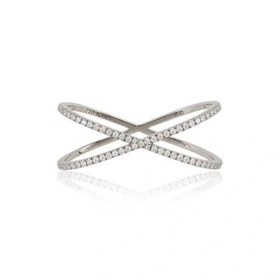 Shop Alinka Jewellery Katia Duo Crossover Two-finger Ring White Gold